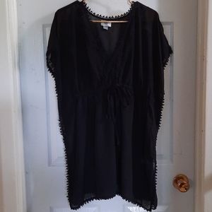 Sheer black bathing suit cover up